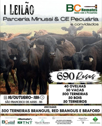 I Leilão Parceria Minussi, C.E. Pecuária & convidados